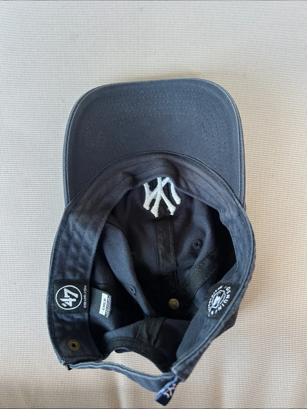 Kids Navy Baseball Cap with White NY Logo